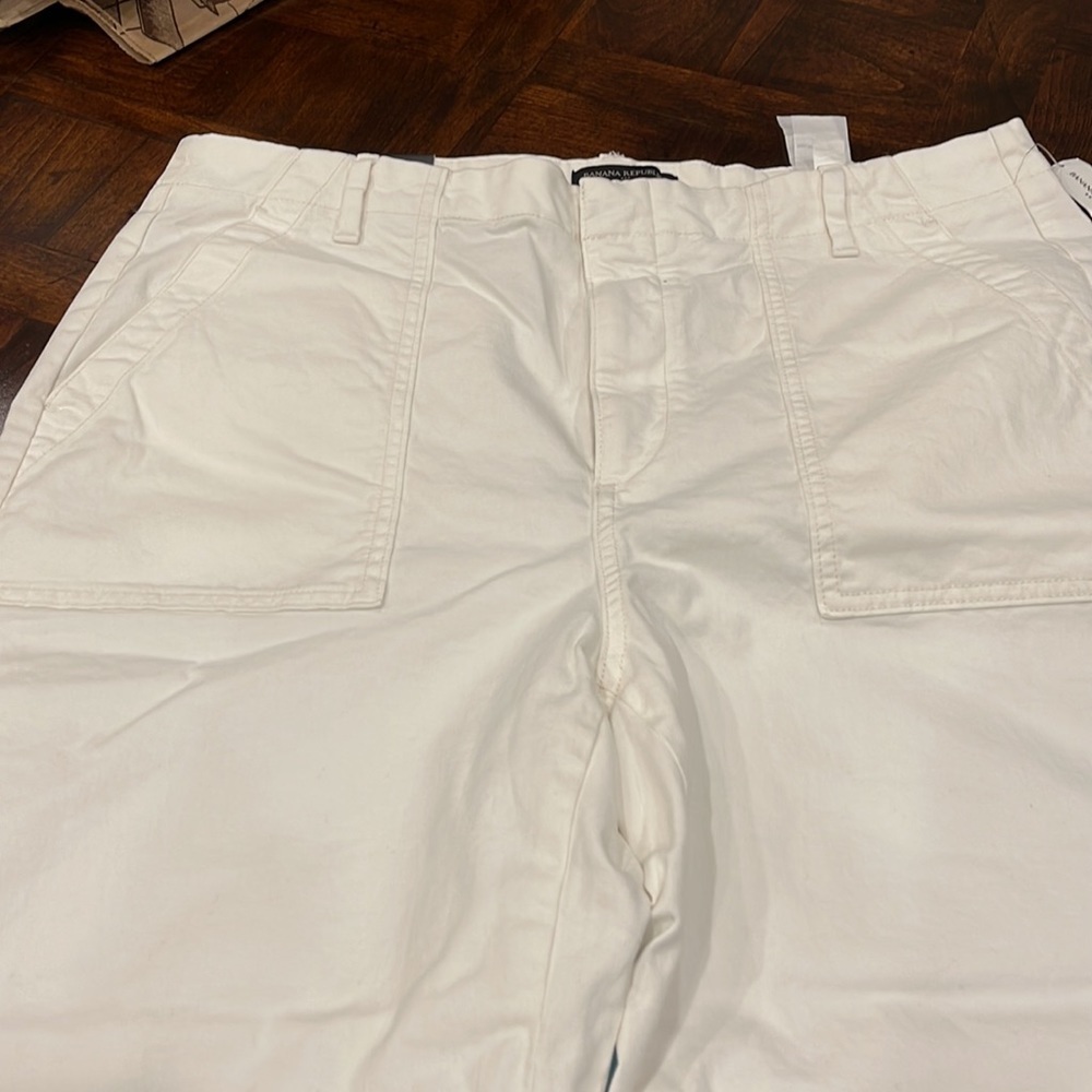 NWT Banana Republic White Straight Leg Pants size 14 - Picture 2 of 5